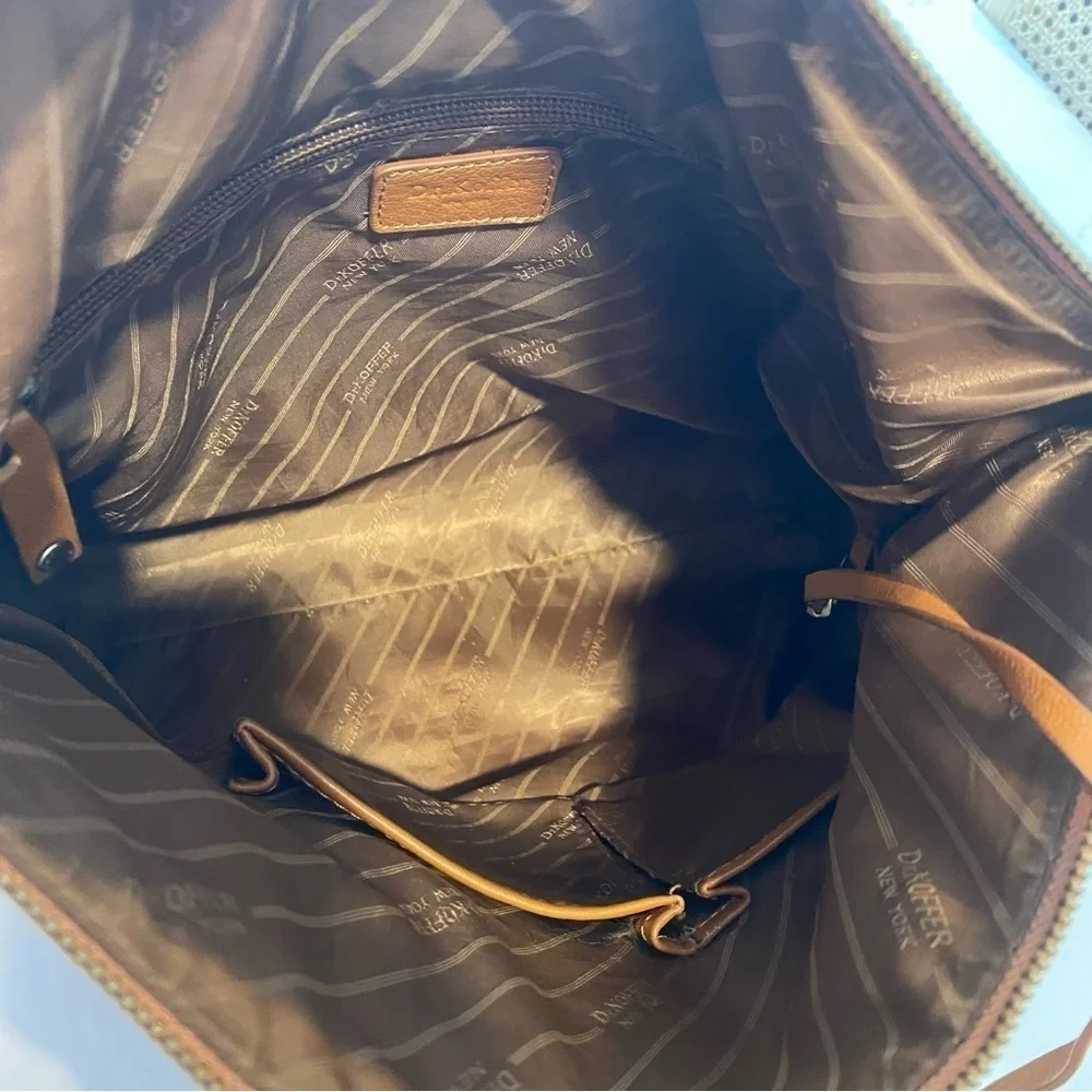 Dr. Koffer Tan Leather Satchel Structured Design Double Handles w/ Coin Purse